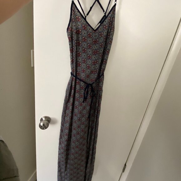 Sans Souci Geometric Pattern Strappy Romper with Waist Tie / Size S - Picture 1 of 7